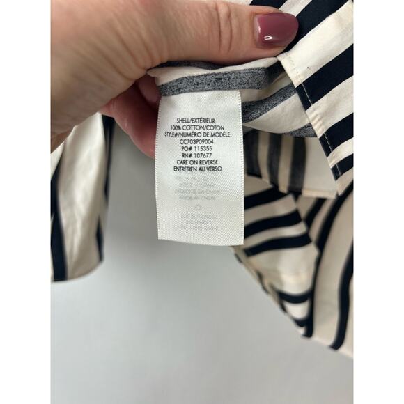 ALICE AND OLIVIA Bernice Ruffle-trimmed Striped Cotton Top In Variegated Stripe - Picture 8 of 8